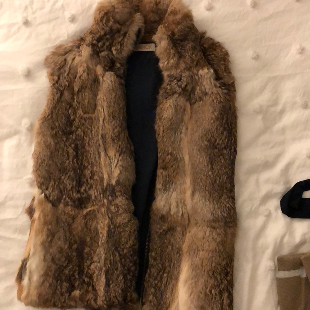 Fur vest, reversible blue!